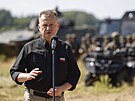 Polský ministr obrany Mariusz Blaszczak na tiskové konferenci v Jarylowce (12....