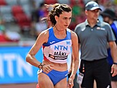 Kristiina Mäki v rozbhu závodu na 1500 metr na mistrovství svta v Budapeti