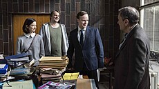Marika oposká, Jan Pachl, Krytof Hádek a Miroslav Krobot bhem natáení...