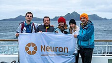 Ptilenná eská expedice pod vedením Václava Brázdy (na snímku zcela vpravo,...