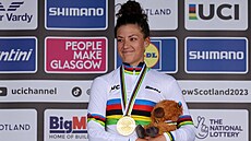 Vít�zkou �asovky na mistrovství sv�ta v silni�ní cyklistice je Ameri�anka Chloé...