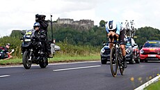 Belgický cyklista Remco Evenepoel  v asovce na svtovém ampionátu.