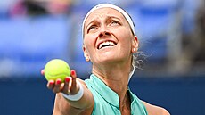 Petra Kvitová v duelu s Belindou Bencicovou.