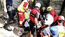 Na K�í�ovém vrchu u Adr�pachu se p�i pádu zranil horolezec. (13. srpna 2023)