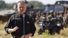 Polský ministr obrany Mariusz Blaszczak na tiskové konferenci v Jarylowce (12....