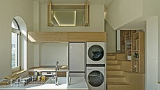 Architekti je vybavili na míru navr�eným vestav�ným nábytkem.