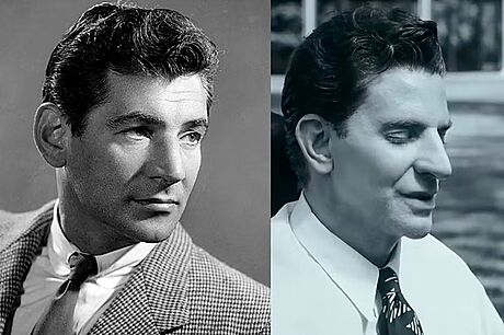 Hraje ho nesprávný? Leonard Bernstein (vlevo) a Bradley Cooper (vpravo), který...