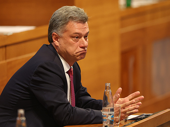 Ministr spravedlnosti Pavel Blažek na schůzi Senátu. (23. srpna 2023)
