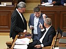 Ministr spravedlnosti Pavel Blaek (ODS), Patrik Nacher (ANO) a Andrej Babi...
