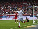 Obránce Hoffenheimu Pavel Kadeábek slaví gól v utkání s Heidenheimem