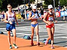 eská chodkyn Tereza urdiaková na MS v Budapeti bhem závodu na 35 km.