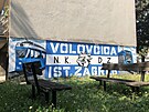 Graffiti na záhebském sídliti Volovica, kam z centra msta jezdí tramvaje,...