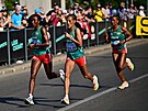 Únik etiopských maratonky na atletickém mistrovství svta v Budapeti.