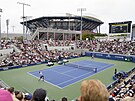 Pohled na utkání US Open mezi Alexanderem Zverevem a Aleksandarem Vukicem.