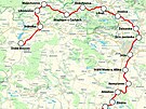 Mapa trati Dolní Bousov - Libu - Jiín - Kopidlno