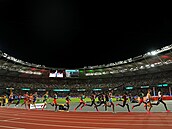 Momentka finále závodu na 5000 metr na mistrovství svta v Budapeti