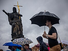 Turisté v centru Prahy (29. ledna 2020)