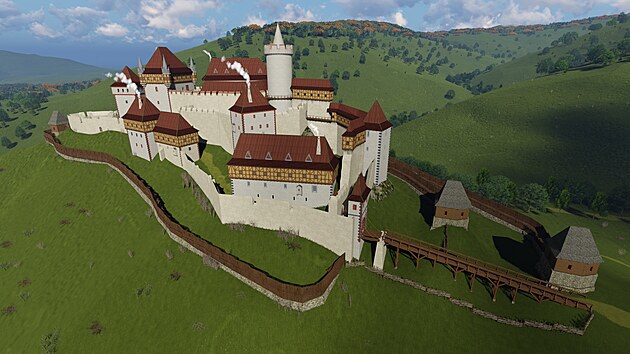 Podoba hradu Pertejn kolem roku 1451