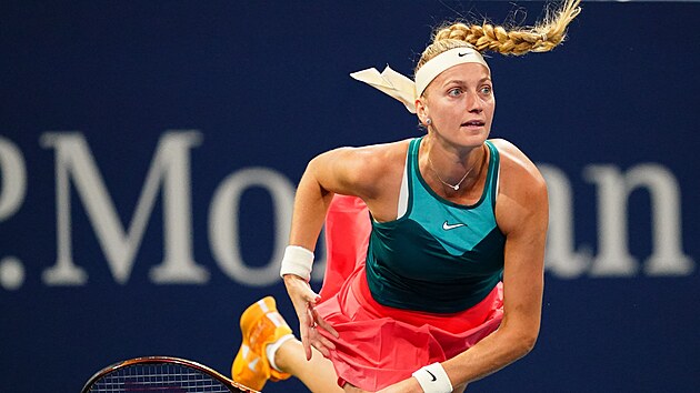 Petra Kvitov bhem prvnho kola newyorskho grandslamu.