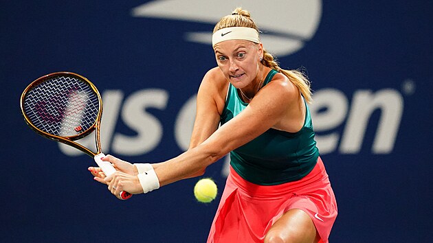 Petra Kvitov bhem prvnho kola newyorskho grandslamu.