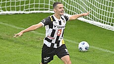 Královéhradecký Daniel Horák se raduje ze svého gólu.