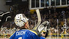 Hokejová exhibice Zápas legend, brankář Petr Čech.