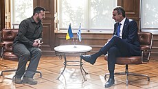 Ukrajinský prezident Volodymyr Zelenskyj piletl do Athén, kde jednal s...