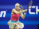 Tenistka Petra Kvitová se soustedí ve druhém kole US Open.