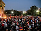 Protestní shromádní na námstí Republiky v Jerevanu proti postupu premiéra...