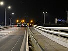 Zatovací zkouka opraveného Barrandovského mostu v Praze. (30. srpna 2023)