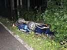 Nehoda osobního auta na silnici I/14 u Provodova-onova na Náchodsku (30. srpna...
