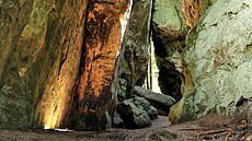 V tunelech miniaturního skalního msteka za Radkovskými batami se vyádí...