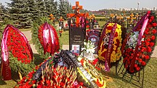Poheb Dmitrije Utkina, jednoho z velitel wagnerovc, na Federálním vojenském...