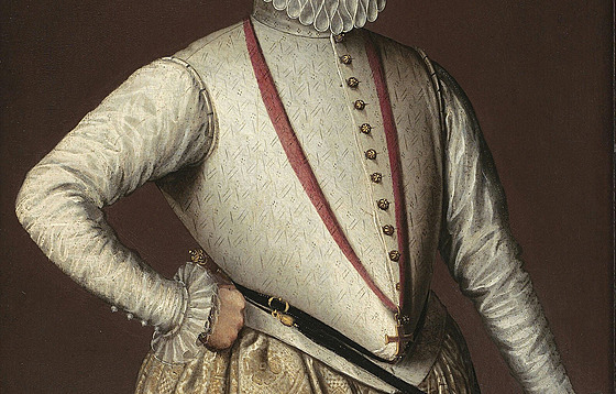 Ukázkový husí břich na obrazu neznámého šlechtice  Pietera Pourbuse, vznikl...