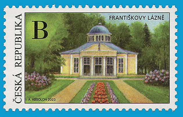 Dvorana Glauberových pramenů je motivem nové příležitostné poštovní známky