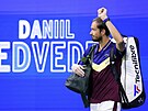 Rus Daniil Medvedv nastupuje do semifinále tenisového US Open.