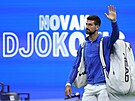Srbský tenista Novak Djokovi nastupuje k semifinálovému utkání na US Open.