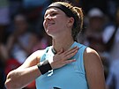 Karolína Muchová slaví postup do tvrtfinále US Open