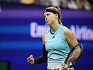 Karolína Muchová bhem semifinále US Open.