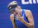 Dánka Caroline Wozniacká bhem osmifinále US Open.
