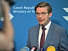 Ministr dopravy Martin Kupka (ODS) na TK Ministerstva dopravy ke schválenému...
