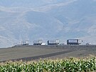 Francouzské kamiony s humanitární pomocí pro Armény v Náhorním Karabachu (30....