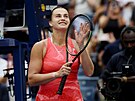 Aryna Sabalenková slaví postup do semifinále US Open.