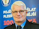 M�stsk� policie v Plzni p�edstavila n�borovou kampa�. Na sn�mku je  velitel...