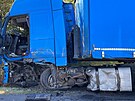 Nehoda na silnici I/7 nedaleko Slaného (7. záí 2023)