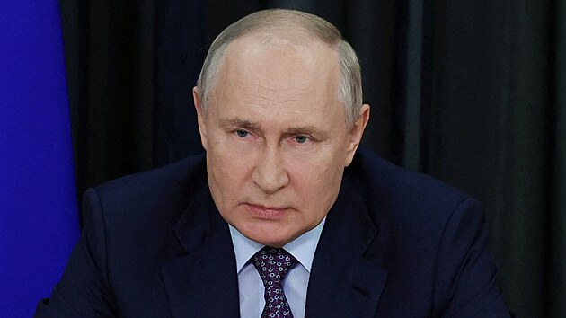 Rusk prezident Vladimir Putin na zasedn poradnho orgnu Kremlu (5. z 2023)