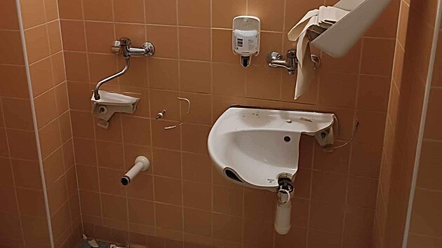 Agresivn pacient v noci na sobotu 2. z totln zdemoloval vybaven pnskch toalet na chirurgickm oddlen pelhimovsk nemocnice.