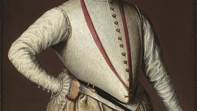 Ukázkový husí břich na obrazu neznámého šlechtice 
Pietera Pourbuse, vznikl mezi roky 1575 a 1580.