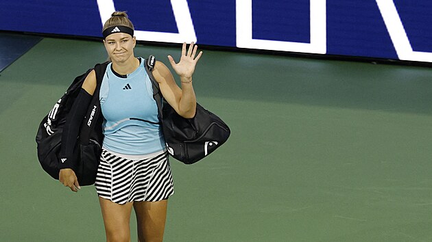 esk tenistka Karolna Muchov se lou po porce v semifinle US Open.