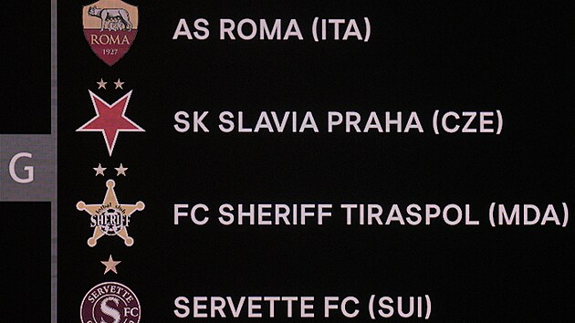 Skupina Slavie Praha v Evropsk lize. Utk se s mem, eriffem Tiraspol a...